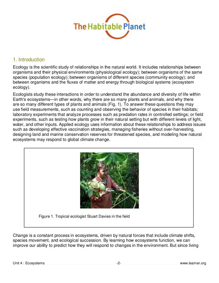 Introduction Of Ecosystem